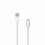 Sbox USB kaabel USB-TYPEC-0.5M, 0,5m, USB A M, C TIPA M, metall&uuml;hendused, punutud kaabel, valge, 480 Mbps