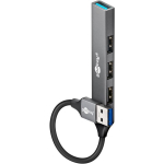 Goobay Slim 4-Port USB Hub 74456, 5 Gbit/s, heledhall