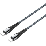 Colorway USB-C kaabel CW-CBPDCC040-GR, 1m, 3A, 65W PD, kiire laadimine, nailonist punutud