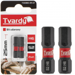 Ietekmes skrūvgriezis bits H5 25mm S2, Tvardy, T00186-25-2, 2 gab. komplekts, magnētiskais gals, augstas kvalitātes S2 tērauds