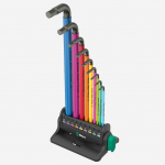 L-veida atslēgu komplekts 950/9 Hex-Plus, Wera, 05133165001, 9 daļas, metrisks, daudzkrāsains, ar magnētisko turētāju