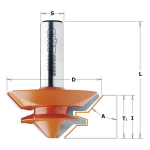 Freesiteras TCT 12mm, CMT, 955.504.11, D=50,8mm, I=22,2mm, T1=9,5-19mm, L=60,3mm, A=45&deg;