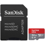 M&auml;lukaart Ultra microSDHC SDSQUNR-032G-GN3MN 32 GB UHS-I A1 Class 10 kuni 120 MB/s koos SD adapteriga SanDisk