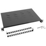Lanberg 19" fikseeritud riiul 1U AK-1004-B, 483x300mm, 25kg, Must, 4-punktiline paigaldus
