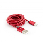 Sbox USB kaabel MODEL USB-TYPEC-15R, 1,5m, kuni 480 Mbit/s, USB 1.0, 1.1, 2.0, 8,3mm x 2,5mm, punane, p&otilde;imitud
