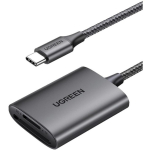 Ugreen CM401 SD/TF kaardilugeja, USB-C 5Gb/s, 150671, 1xUSB 3.2 Gen 1, SD/SDHC/SDXC, MicroSD, alumiinium, hall
