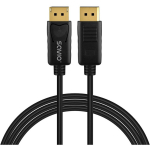 Savio CL-206 DisplayPort-kaabel, 3 m, must, 32.4 Gbit/s, 240 Hz, 8K, sirge pistik