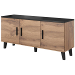 Cama Meble LOTTA KO1503D W, 150x69x45cm, 3 ust, 3 riiulit, matt, tamm, must