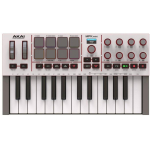 AKAI MPK Mini MK4, 25 klahviga MIDI-kontroller, 8 trummipadjad, 8 nuppu, USB-C, valge