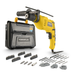 L&ouml;&ouml;kpuur 810 W + 158 tarvikut, POWERPLUS, POWXBOX008, 2 m kaabel, 0-3000 p/min, 13 mm betoon, 25 mm puit, 10 mm teras.