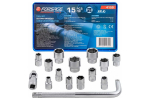 Padrunv&otilde;tmete komplekt, FORSAGE, F-4159, 1/2", 15 osa, kroomvanadium teras, 10-32 mm