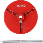 Yato YT-43919 Paigaldusplaat keskse puuri jaoks 33-103 mm, diameeter 110 mm, materjal s&uuml;sinikteras, puuri l&auml;bim&otilde;&otilde;t 9.5 mm