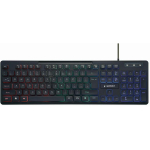 Gembird klaviatuur KB-UML-02, USB, 104 nuppu, LED taustavalgustus, 1.4 m kaabel, must, multimeedia nupud