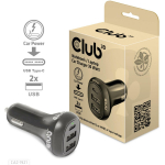 Club3D auto laadija CAC-1921 36W, 12/24V, 2xUSB Type-A 5V/3A, 1xUSB Type-C 5V/3A, 9V/2A, OCP, OVP, SCP, OTP