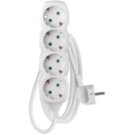 Emos Pikendus P0421R, 1,5m, 4x2P+PE, valge, PVC, 3680W, laste kaitse
