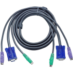 Aten KVM kaabel, 3M PS/2, 2L-1003P/C, 3m, 2 x 6 pin mini-DIN M, 1 x HDB-15 M