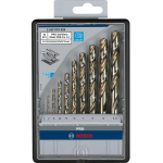 Bosch Puuri komplekt 2607019925, 1 komplekt, HSS, silindriline vars, DIN 338, 1-10mm, koobalt, metallile