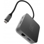 Green Cell USB keskjaam AK61, 4xUSB 3.0, HDMI, RJ45, USB-C PD, 60g, h&otilde;bedane v&auml;rv