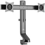 Maclean kahekordne lauakinnitus MC-854, 17''-27'', 14kg, VESA 75x75, 100x100, must, metall, 2 monitori