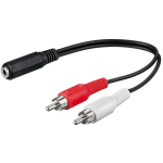 Goobay Helikaabli adapter 3,5 mm 50092, 0,2 m, 3,5 mm emane, 2 RCA isane, must