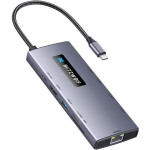 Blitzwolf BW-NEW TH8 10-in-1 USB-C jaotur, 3xUSB-A 3.0, 2xUSB-C 3.0, USB-C PD 100W, HDMI 4K@60Hz, SD/TF 3.0, RJ45 1000Mbps