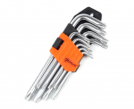 Zvaigznī&scaron;u atslēgu komplekts TORX 9gab, Т10-Т50, CrV, īsās 25-007 POLAX