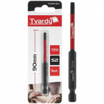 Ietekmes skrūvgrieža uzgaļi T20 90mm S2, Tvardy, T00178-90-1, augstas kvalitātes S2 tērauds, magnētiskais gals, pastiprināta konstrukcija