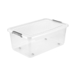 Ratastel kaanega kast clipbox Leo 59x38x24cm 37L l&auml;bipaistev  0611001001