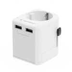 Gembird toiteadapter TPA-EU2A12-01-W 12W, 2 USB 2.0 porti, valge, EL Schuko pesa laste ohutuskattega