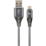 Gembird USB2 Micro-USB kaabel 1m, valge/hall, USB micro-B (mees), USB Type-A (mees)