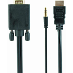 Gembird Video kaabel A-HDMI-VGA-03-10, 3 m, HDMI + 3.5mm, VGA (D-Sub), 1920x1080@60Hz, CE, ISO 9002, RoHS