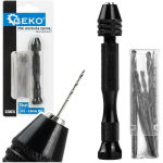 Geko mini k&auml;sigr&ouml;&ouml;v G30076, 25 HSS puure, 0.5&ndash;3.0 mm, t&auml;psuspuurimiseks, must k&auml;epideme v&auml;rv