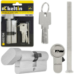 Keltin Luku silindri sisestus nupuga K02704, 30/30G mm, 3 v&otilde;tit, alumiinium, ZnAl sulam, 25000 ts&uuml;klit
