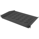 Lanberg riiul 1U AK-1008-B, 483mm, 315mm, 25kg, must, 19" riiulitele, 4-punktiline paigaldus
