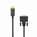 Sbox DP-DVI M/M 2M DP-DVI-2, 2m, Must, DisplayPort, DVI, Mees, Mees, Sirge, Sirge, Kuld, 1920x1080 pikslit, 1 tk