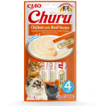 INABA Churu Chicken with Beef Recipe kassitoit EU111, 4x14g, 7% valku, 91% niiskus, teraviljavaba, gluteenivaba