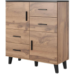 Cama Meble LOTTA KO112D4 W k&uuml;lgkap, 1100x450x1190mm, 2 ust, 4 sahtlit, 2 riiulit, wotan tamm/matt must