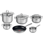 Tefal Duetto+ G732SA55 pottide komplekt, 10 tk, roostevaba teras, 6,1 l, 5 l, 2,9 l, 1,5 l, 20/16/24/22/26 cm, 250 &deg;C