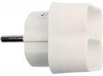 Bez zemējuma adapteris, VOREL, 72400, 2 kontaktligzdas, bērnu aizsardzība, balts