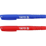 Yato YT-69301 Tehnilised markerid 2 tk, sinine, punane, PP, alkoholi tint, kiire kuivamine, akr&uuml;&uuml;lots, klipp