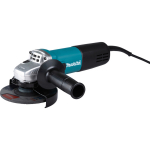 Makita 9558HNRZ nurklihvija 840 W 125 mm 11 000 p/min mehhaaniline reduktor kaitse juhusliku k&auml;ivituse eest k&uuml;lgharja spindli lukustus topeltisolatsioon Must/Sinine