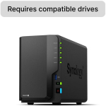 Synology NAS salvestustorn DS225+, 2 GB m&auml;lu, 2 pesa, 3.5" SATA HDD, 2.5" SATA SSD