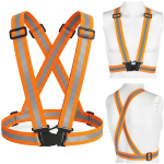 Geko peegeldav rakmed G90048B, universaalne suurus, oranž, peegeldavad elemendid, elastne rihm, vastupidav plastist klamber