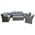 Besk Aia komplekt 9138434, 6 &uuml;hikut, 7 kohta, hall, metallraam, plastpind, padjad 220 g/m&sup2;