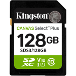 Kingston Canvas Select Plus | 128 GB | SD | Flash memory class Class 10, UHS-I, U1/U3, Video Class 10/30