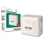 Digitus CAT 5e modulaarne seinapistik DN-9002-N, 2xRJ45, 250MHz, t&auml;ielikult varjestatud, LAN