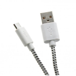 Sbox USB kaabel USB-1031W, 1m, USB A M, microUSB M, 480 Mbit/s, punutud kaabel, valge