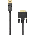 Sbox DP-DVI-15/R, DP-DVI, 15m, 1920x1080@60Hz, 24K kullatud pistikud, Ethernet, must