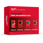 Milwaukee Fine Tip markerite komplekt 4932492096, 24tk, akr&uuml;&uuml;list otsik, veeremiskindel disain, kiire kuivamine