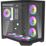 Darkflash FT418 PRO Black arvutikorpus, Mid tower, 7 aRGB ventilaatorit, 3x2.5", 2x3.5", USB 3.0, USB 2.0, audio, karastatud klaas